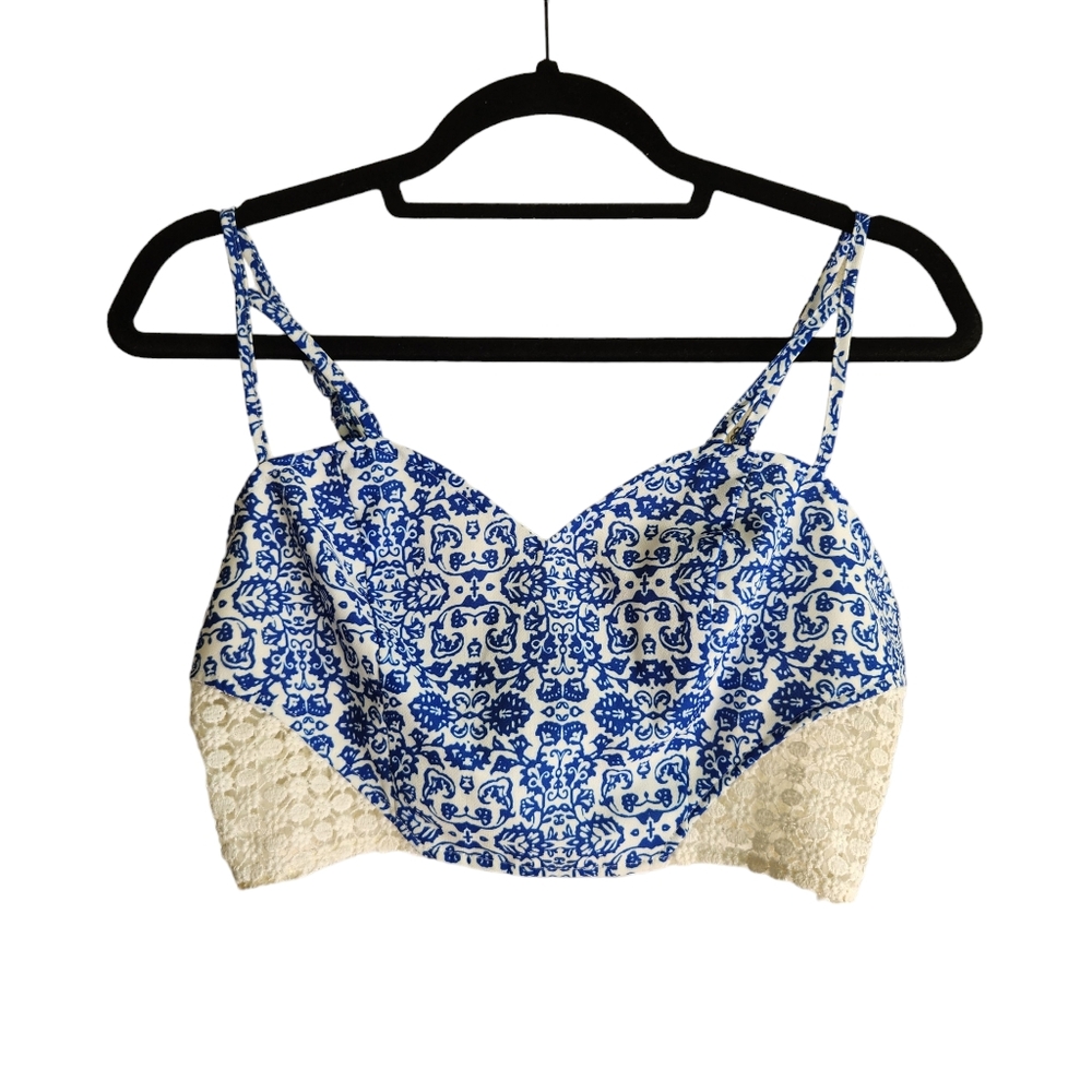 NWT LF Boutique Mika & Gala Crop Tank Top - Blue & White